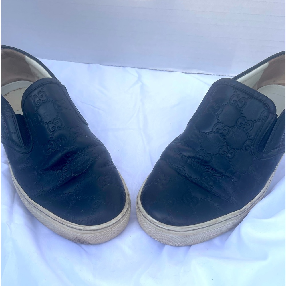 Gucci Black Leather Loafers Chucks Size 61/2 Men
